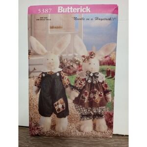 VTG 1998 Butterick Pattern‎ 5387 Needle In A Haystack Bunnykins  Easter UNCUT